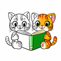 Ausmalbuch Freundebuch Katzen